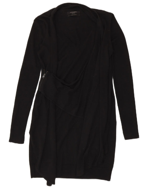 All Saints Robe pull à manches longues pour femme UK 42 Laine mérinos noire moyenne