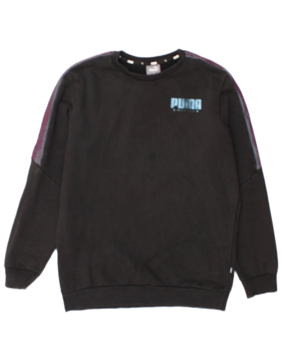 Puma Sweat-shirt graphique pour homme en coton color block Noir Taille S