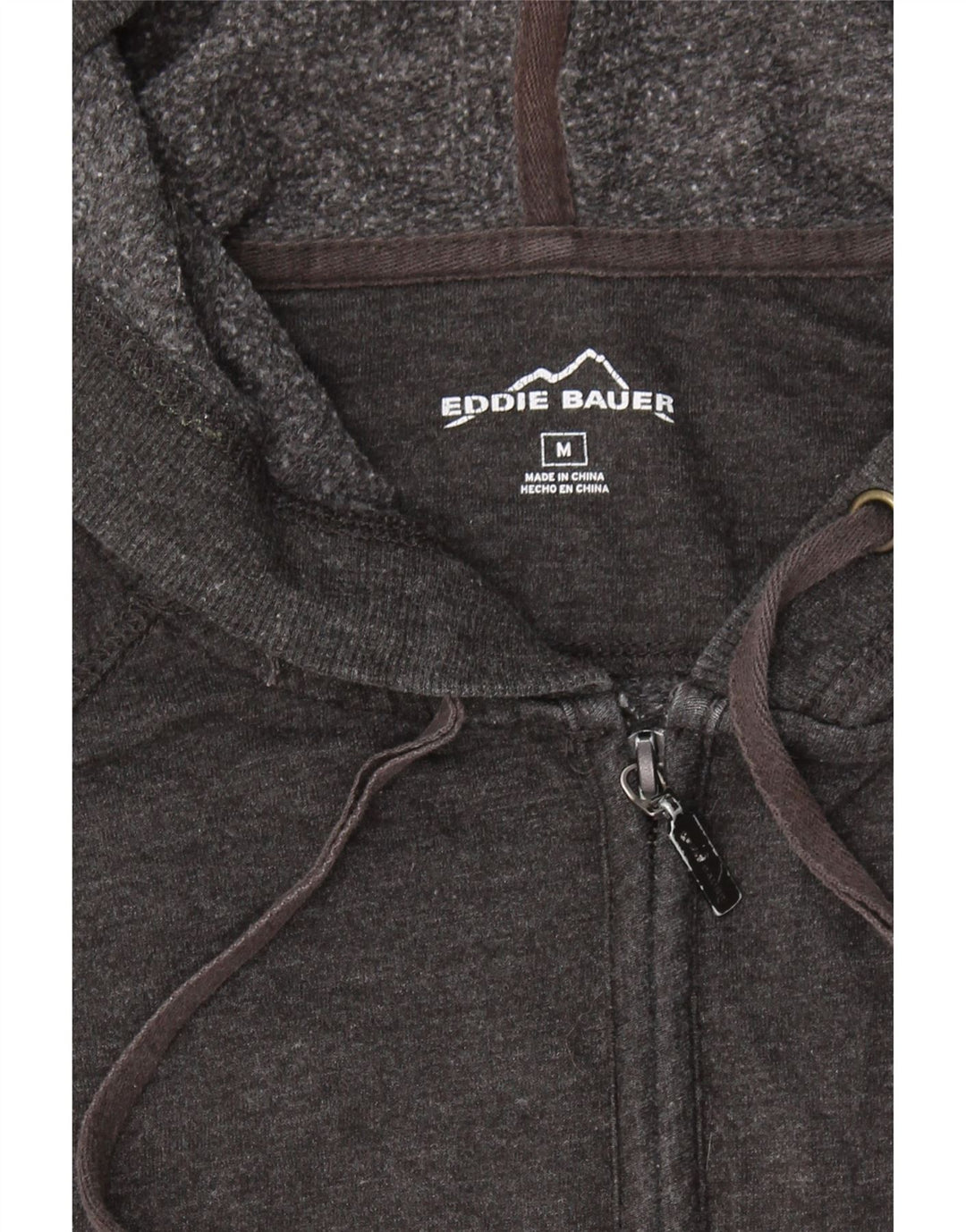 EDDIE BAUER Womens Zip Hoodie Sweater UK 14 Medium Grey Cotton Vintage Eddie Bauer and Second-Hand Eddie Bauer from Messina Hembry 