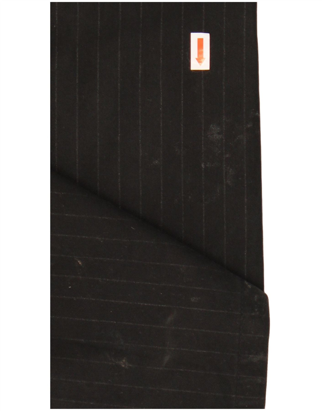 TOMMY HILFIGER Pantalon de Costume Droit Femme W32 L32 Coton Rayé Noir