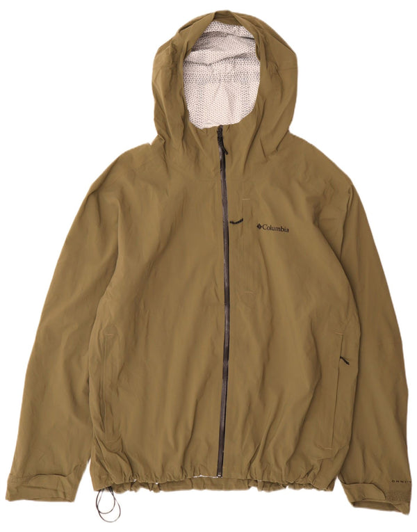 Columbia Veste de pluie à capuche pour homme UK 44 2XL Vert Nylon Sports