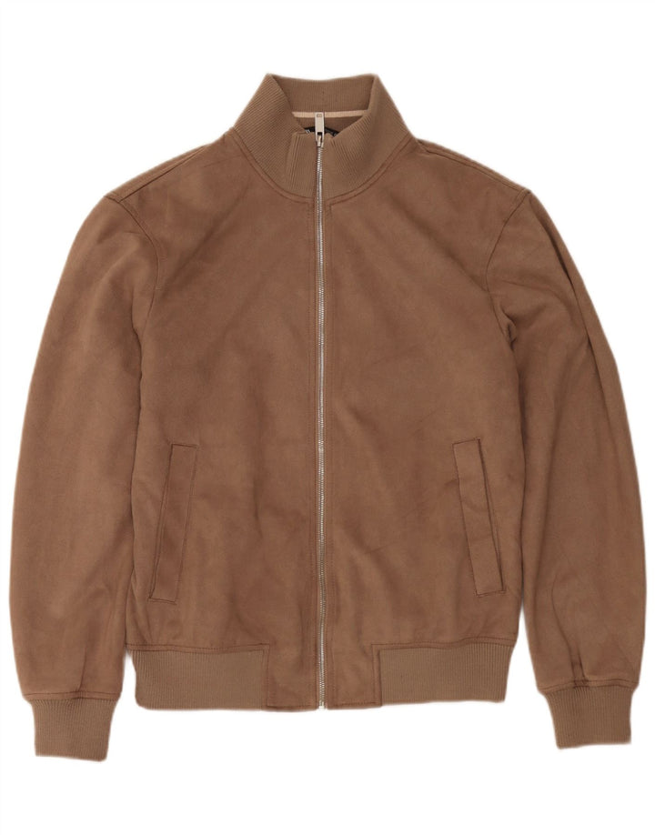 Zara Veste Bomber Homme UK 38 Marron Moyen