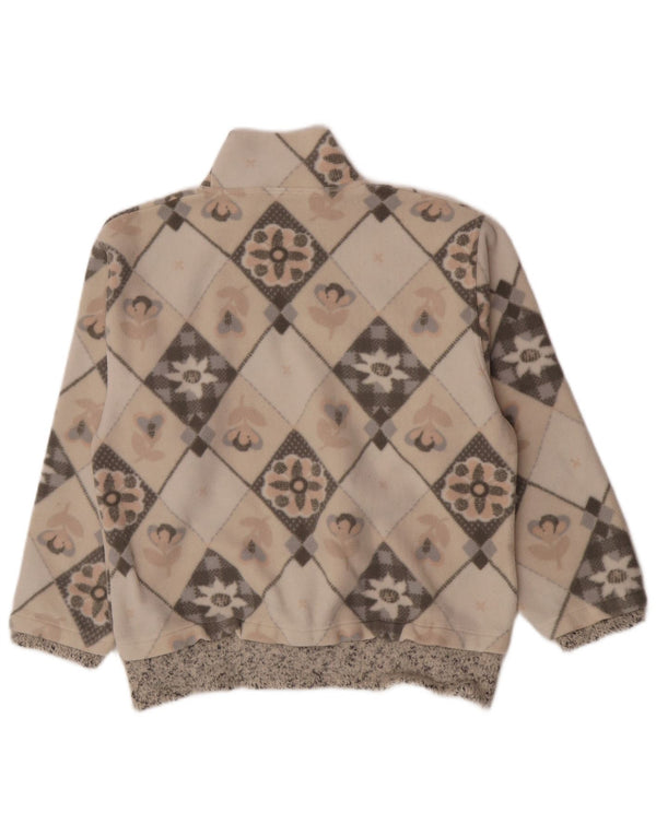 American Place Pull polaire pour femme UK 14 Polyester floral beige moyen