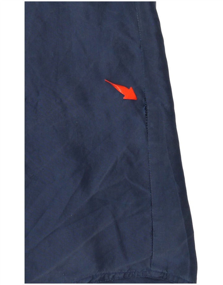 VINTAGE Chemise surdimensionnée femme UK 10 Petite soie bleu marine