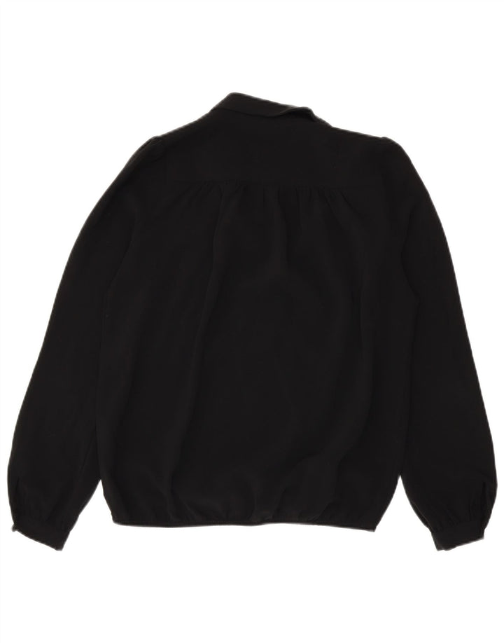 Sisley Chemisier surdimensionné à manches longues pour femme UK 6 XS Noir Polyester