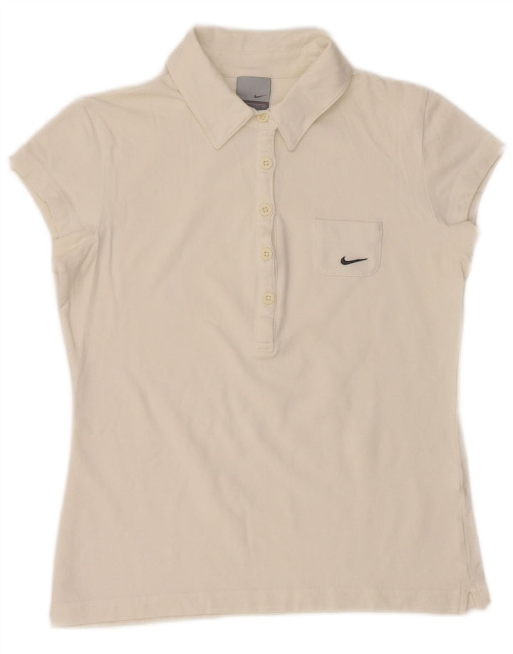 Nike Polo court pour femme UK 10/12 Blanc moyen