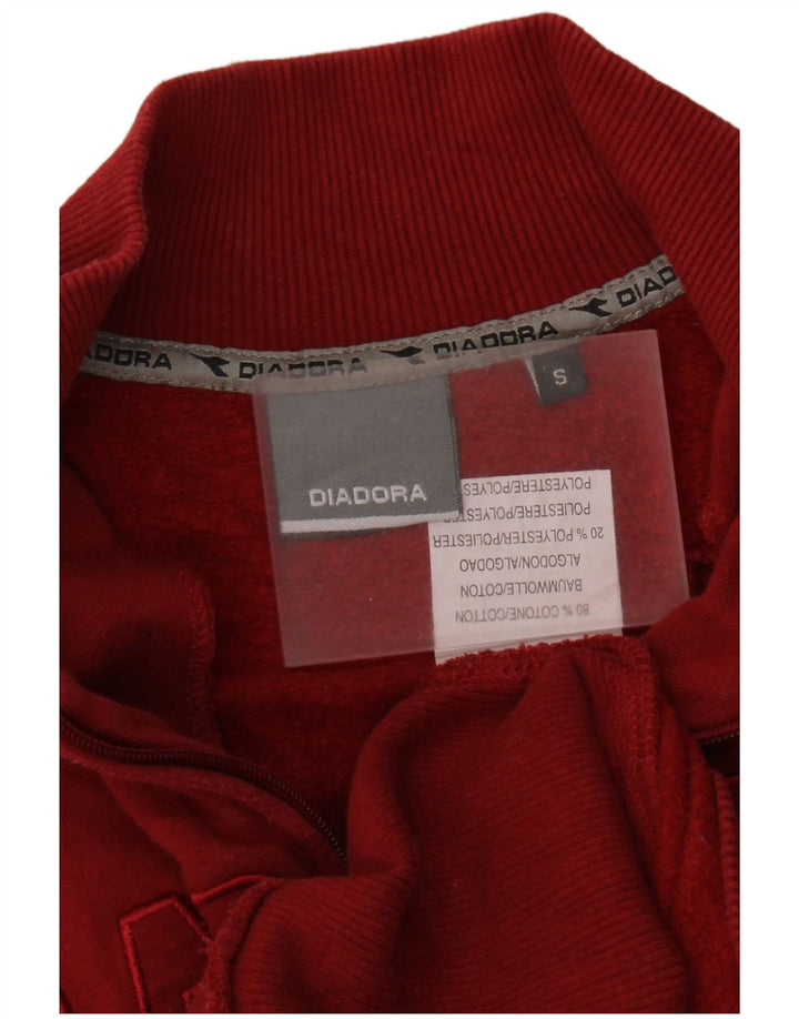 Diadora Sweat-shirt surdimensionné à col zippé pour femme UK 10 Petit Rouge