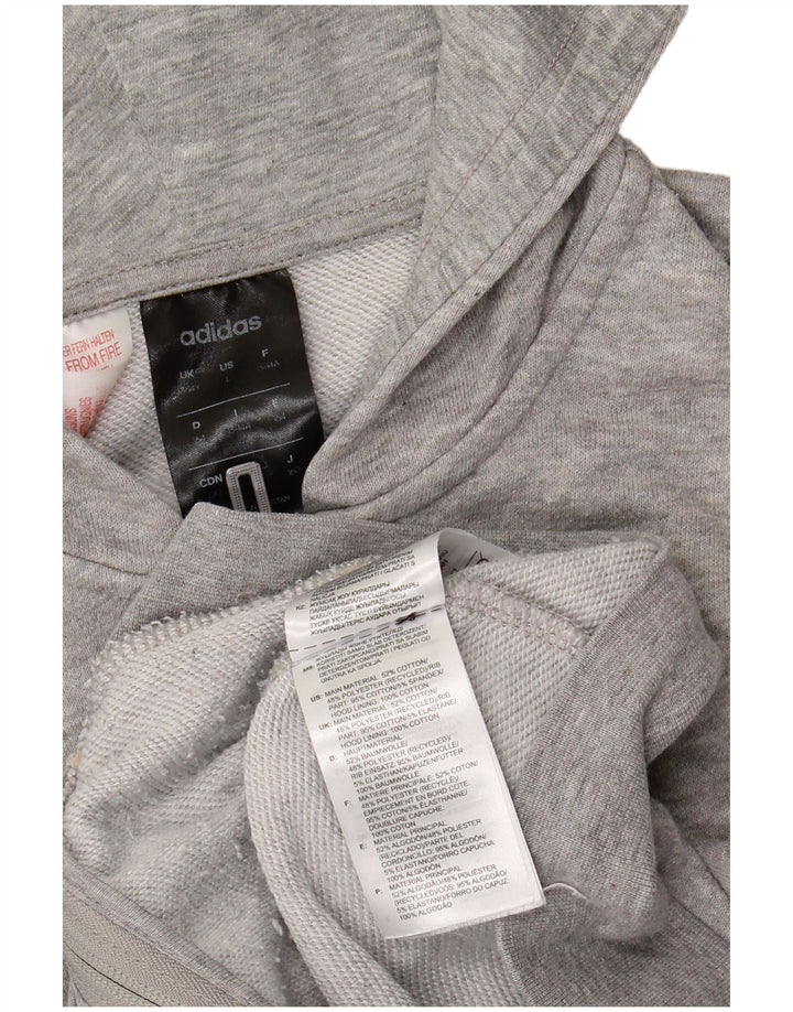 ADIDAS Pull à capuche zippé graphique fille 13-14 ans Gris Coton