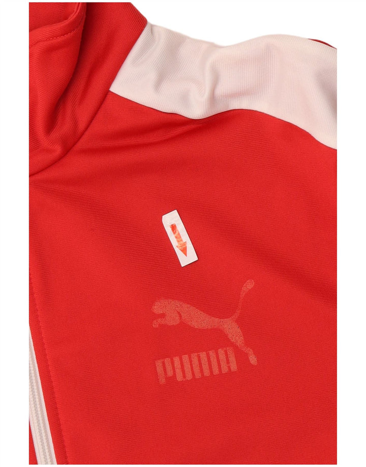 Puma Veste de Survêtement Homme Rouge Moyen Polyester Colorblock