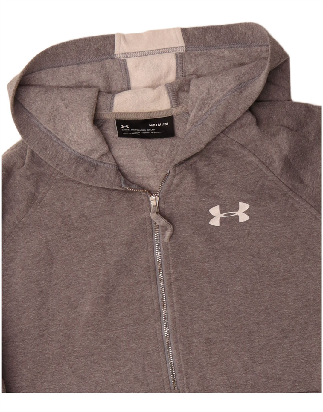 UNDER ARMOUR Pull à Capuche Graphic Zip Neck Homme Gris Moyen Colourblock