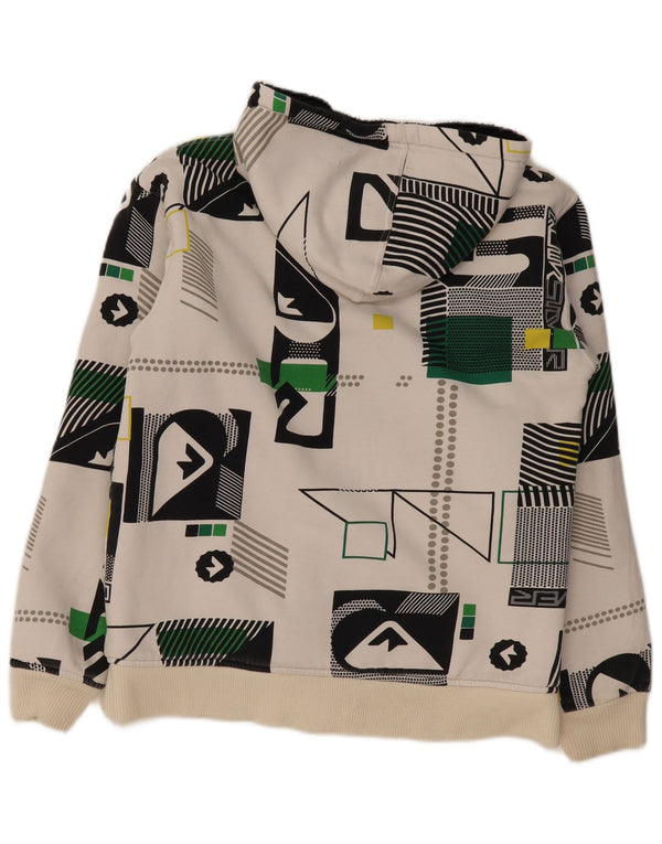 Quiksilver Pull à capuche zippé graphique pour garçon 15-16 ans Blanc Géométrique