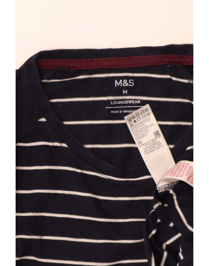 Marks & Spencer Haut à manches longues pour homme en coton rayé bleu marine moyen