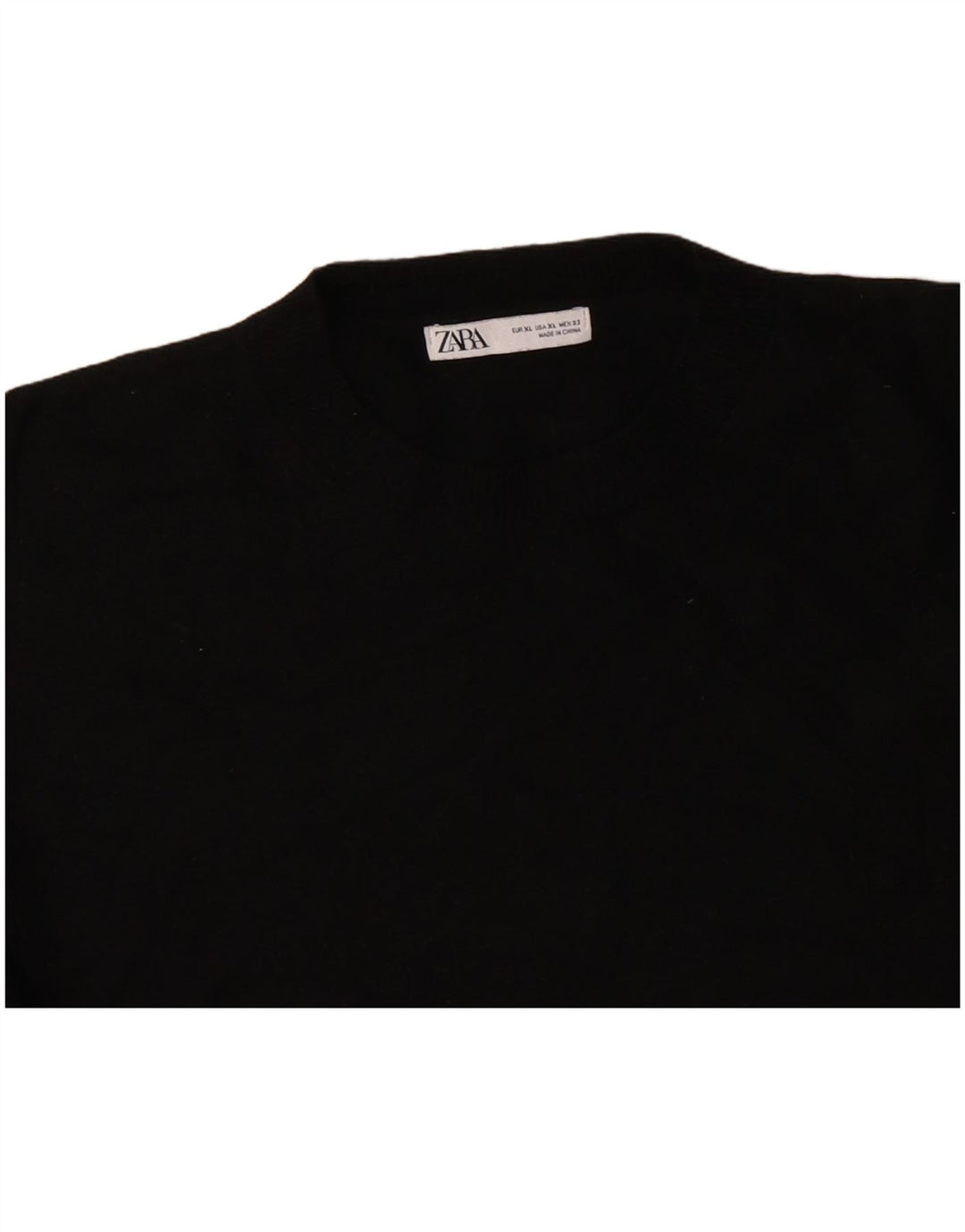 ZARA Pull surdimensionné à col rond pour femme UK 18 XL Laine noire