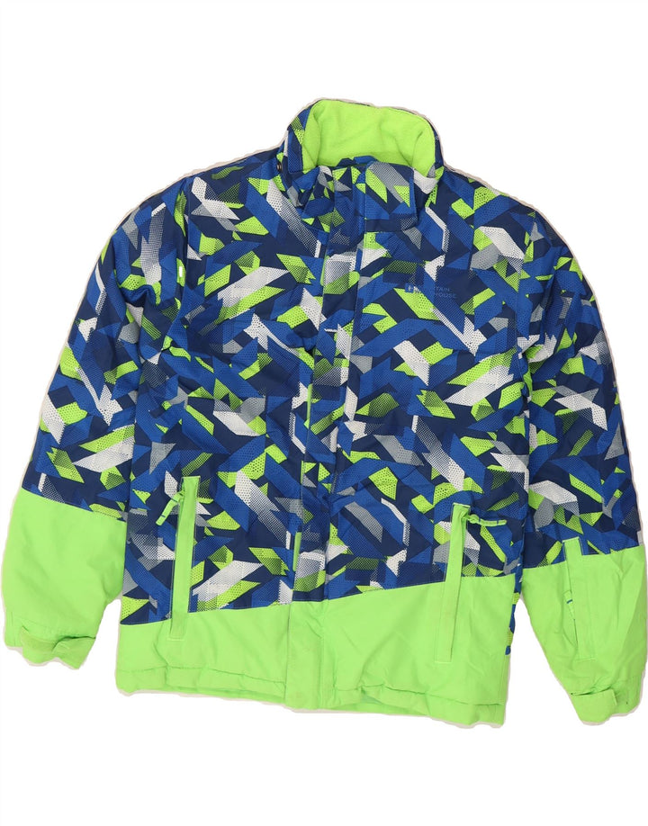 MOUNTAIN WAREHOUSE Boys Windbreaker Jacket 9-10 Years Blue Geometric Vintage Mountain Warehouse and Second-Hand Mountain Warehouse from Messina Hembry 