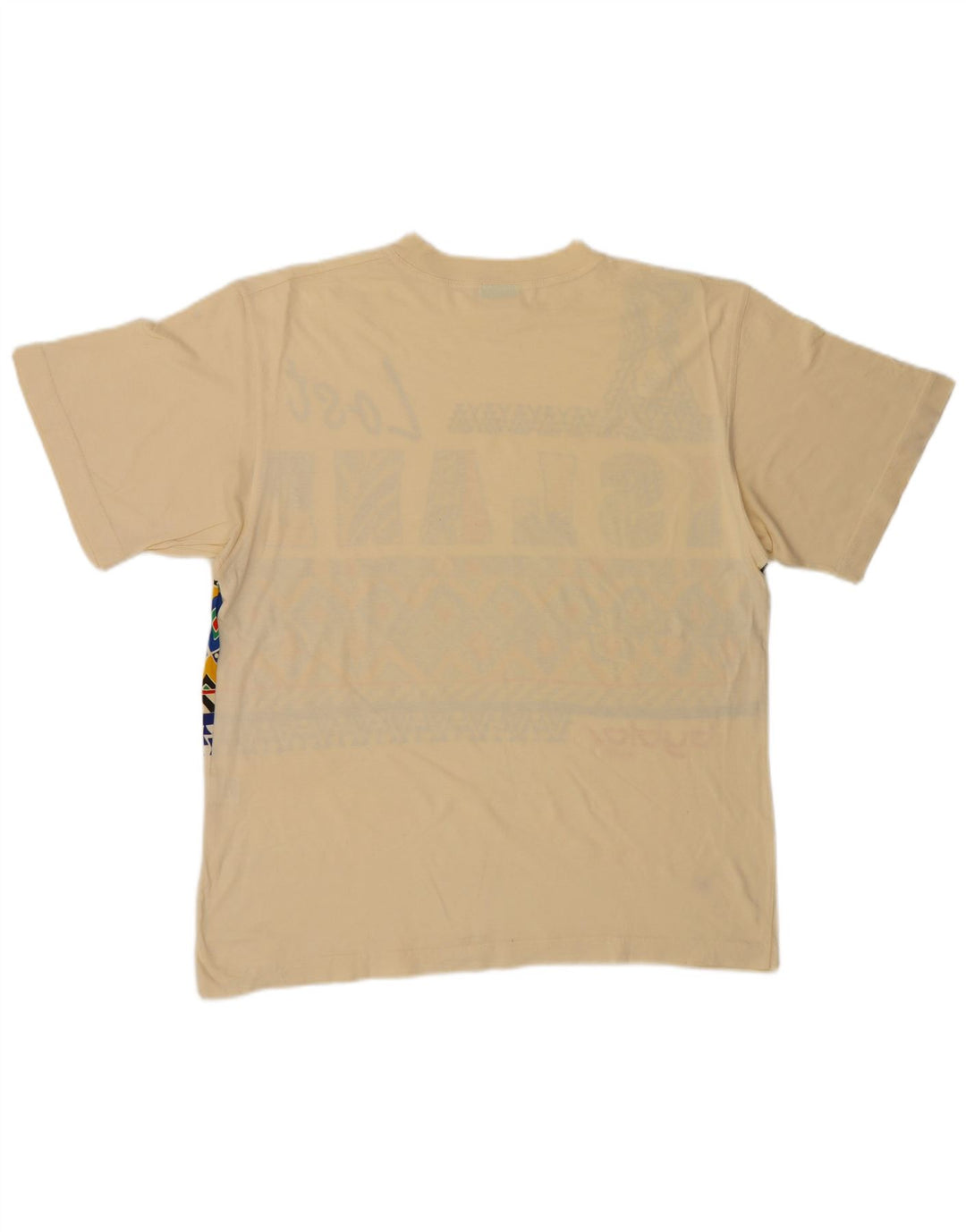 Byblos Homme T-Shirt Graphique Haut Large Beige Coton