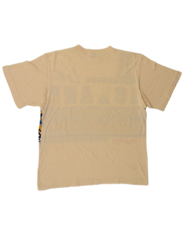 Byblos Homme T-Shirt Graphique Haut Large Beige Coton
