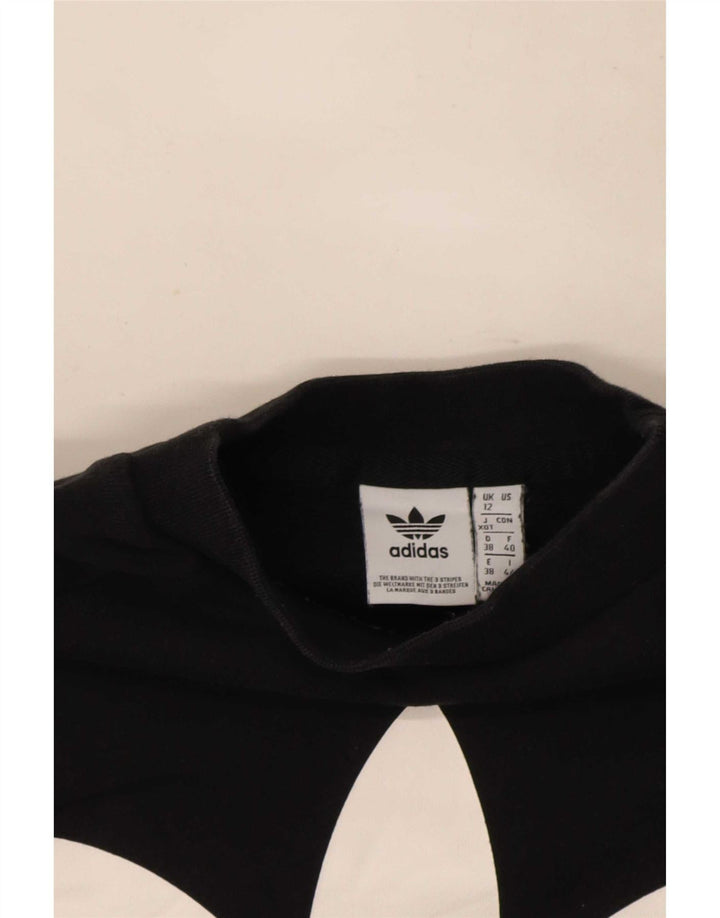 Adidas Sweat-shirt graphique pour femme UK 12 Noir moyen