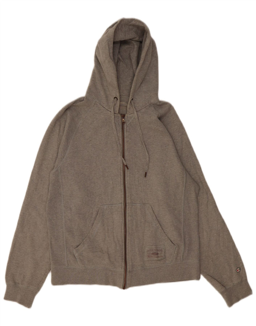 Champion Pull à capuche zippé pour femme UK 14 Coton gris moyen