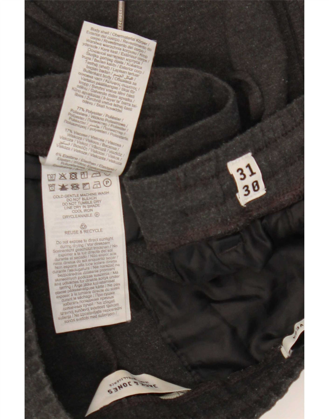 Jack & Jones Pantalon Court W31 L24 Gris Polyester Homme