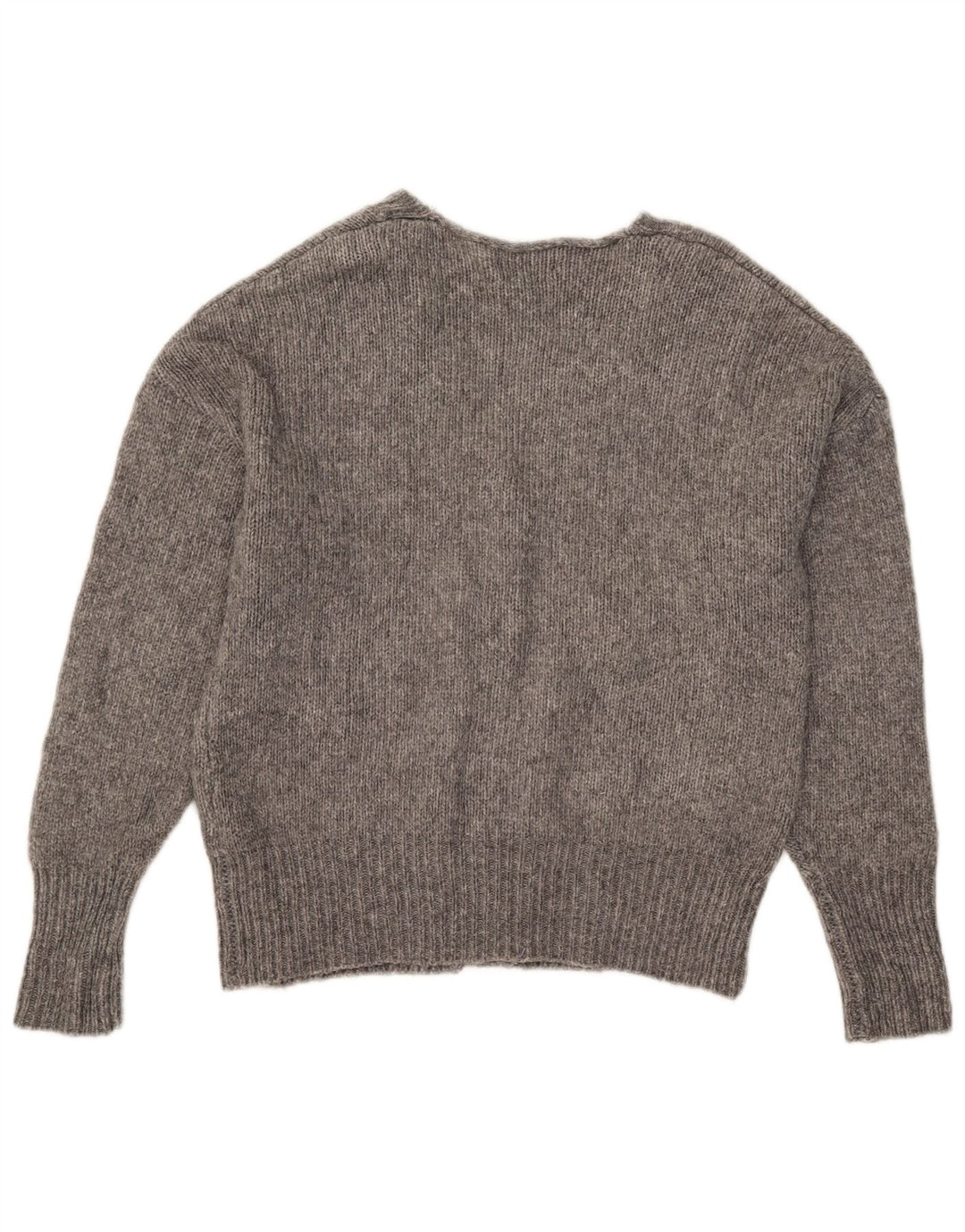 Zara Cardigan Femme Pull UK 14 Gris Moyen Acrylique Moucheté