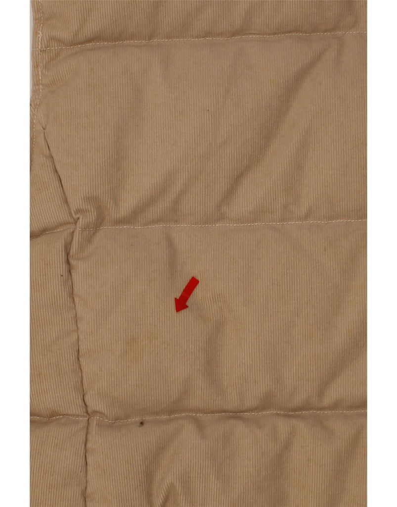 RALPH LAUREN Womens Padded Gilet UK 14 Medium Beige Pinstripe Cotton Vintage Ralph Lauren and Second-Hand Ralph Lauren from Messina Hembry 