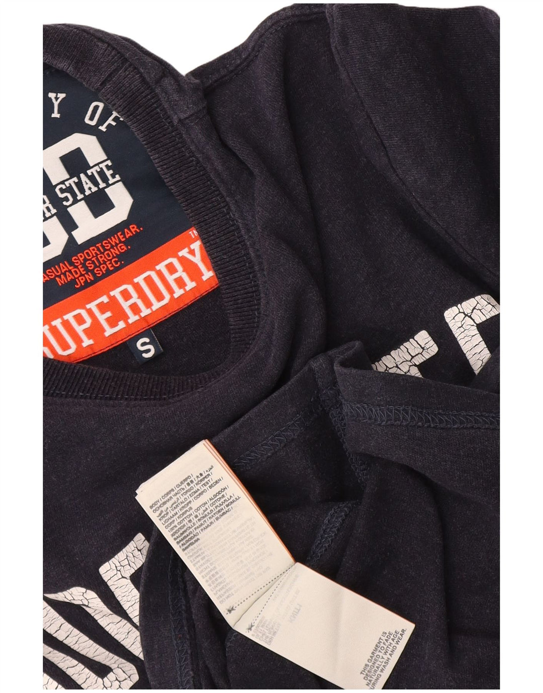 Superdry Haut Graphique à Manches Longues pour Homme en Coton Bleu Marine Petit