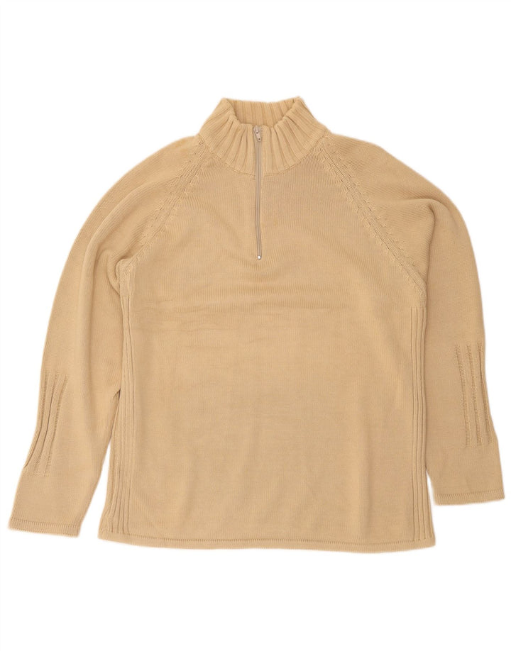 Osvaldo Bruni Pull col zippé homme grand coton beige