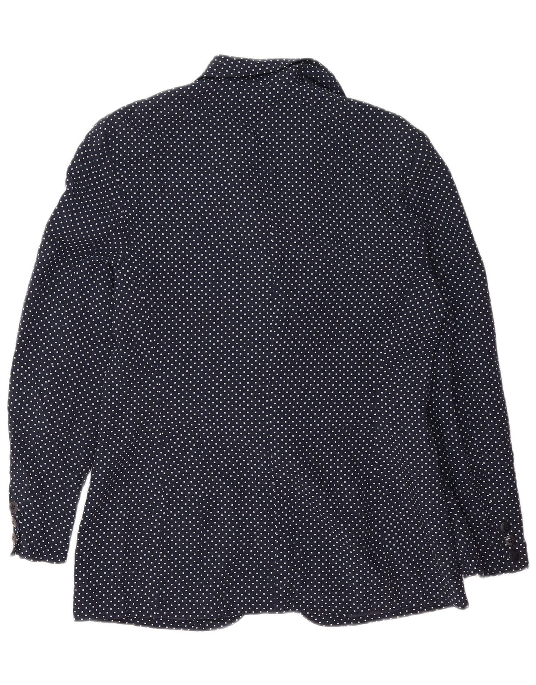 VINTAGE Femme 1 Bouton Blazer Veste UK 14 Bleu Marine Moyen Tacheté