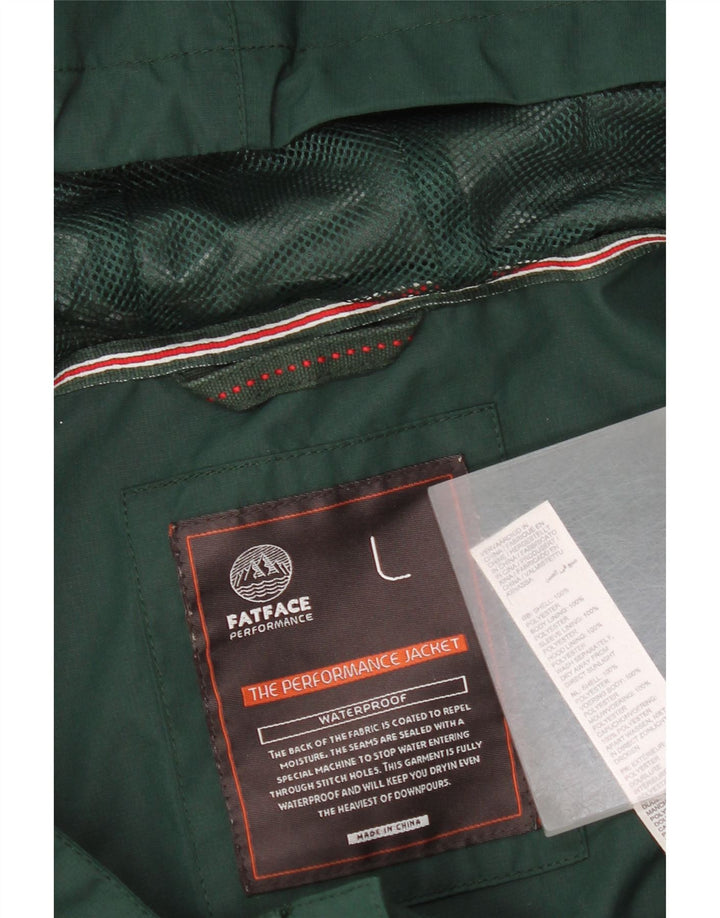 Fat Face Veste coupe-vent à capuche pour homme UK 40 Large Vert Polyester