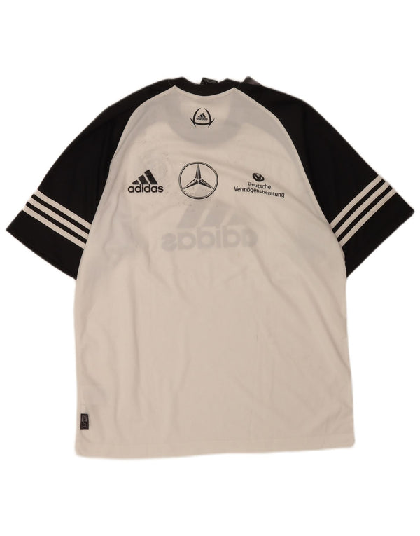 Adidas T-shirt graphique pour hommes UK 40/42 Polyester color block blanc moyen