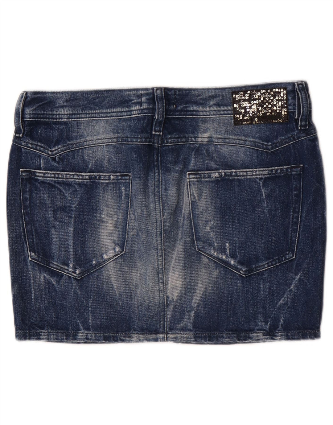Diesel Femme Mini Jupe En Jean W28 Bleu Moyen Coton