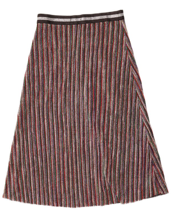 Topshop Jupe trapèze pour femme UK 10 Small W30 Rayé multicolore