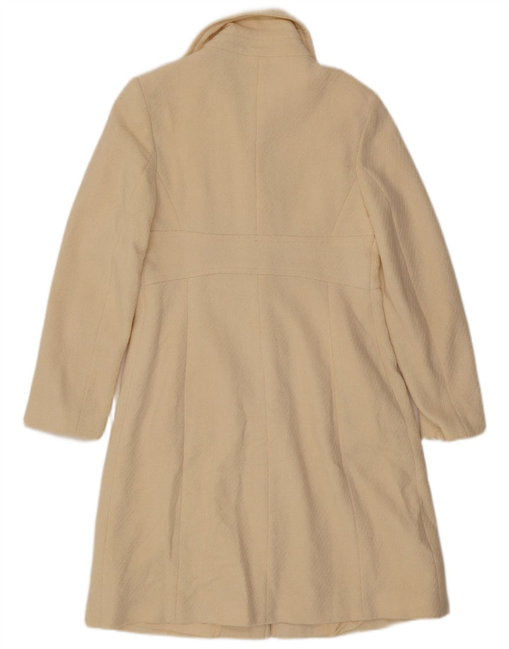 Oasis Pardessus Femme UK 10 Petite Laine Blanc Cassé