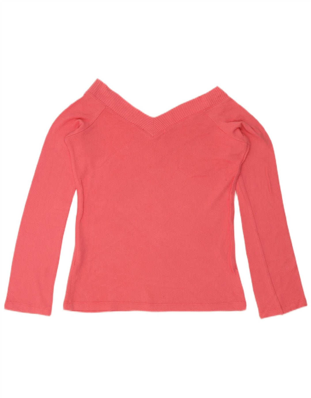 Zara Femme Top Manches Longues UK 12 Large Rose Viscose