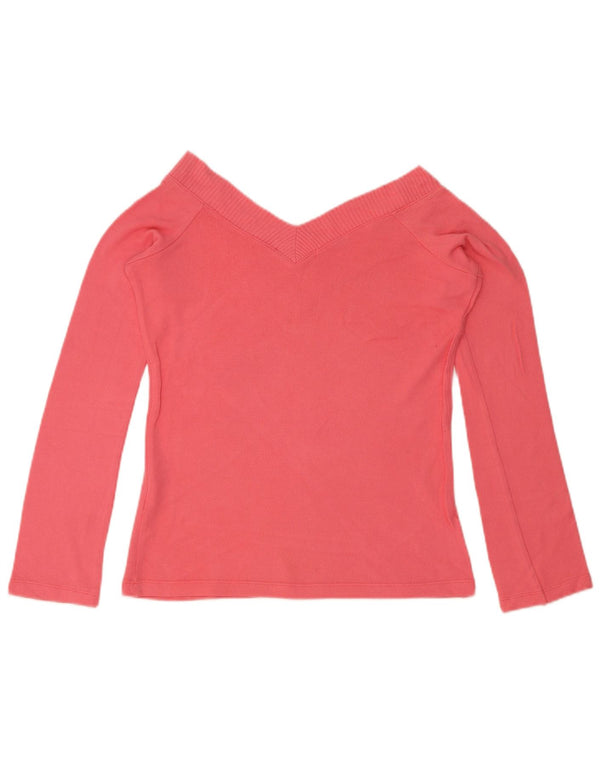 Zara Femme Top Manches Longues UK 12 Large Rose Viscose