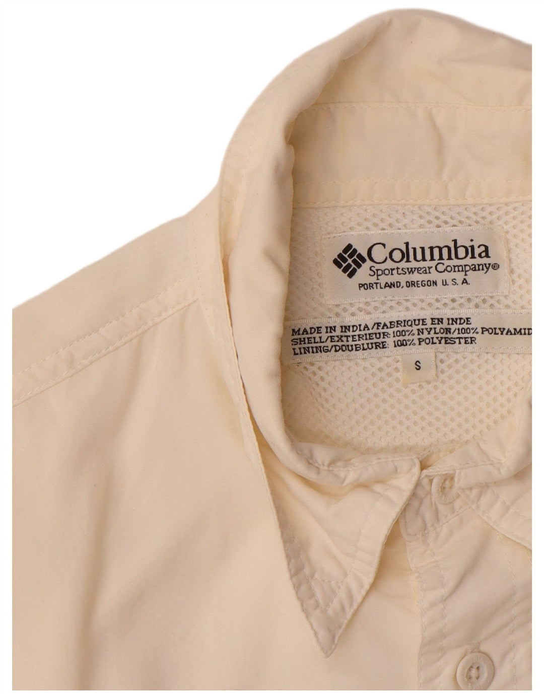 COLUMBIA Chemise Homme Petit Nylon Blanc Cassé