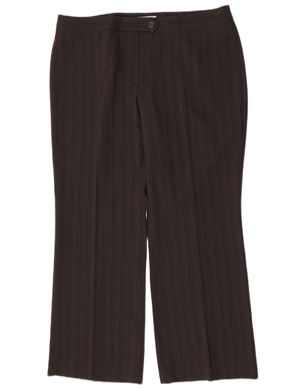 Marks & Spencer Pantalon de costume pour femme UK 20 2XL W40 L30 Marron rayé