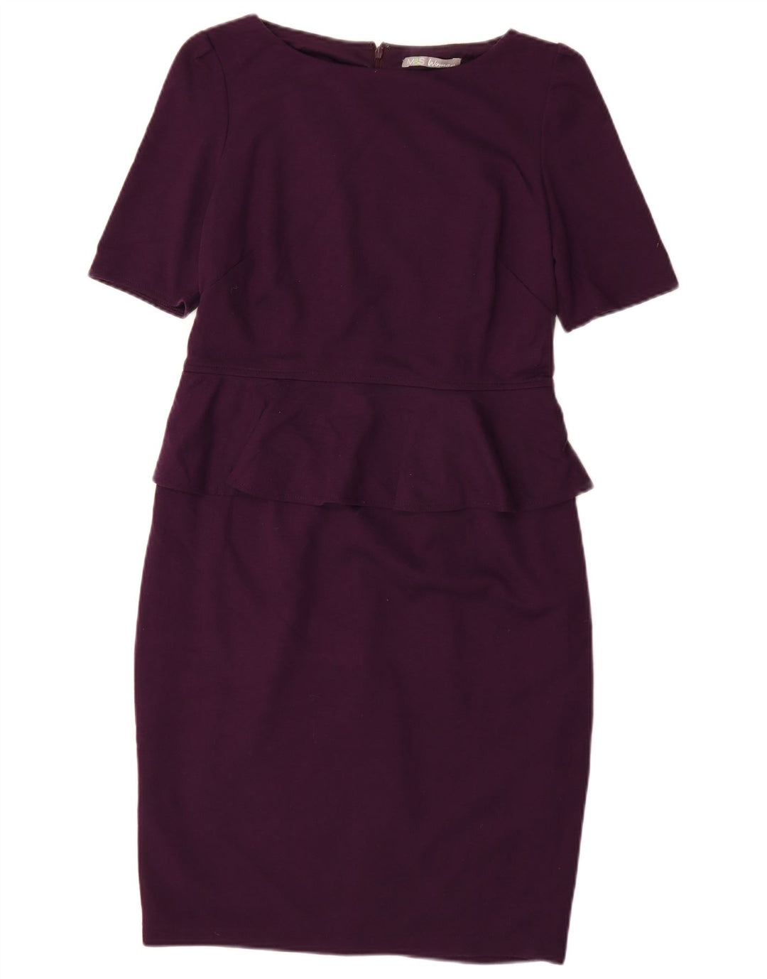 MARKS & SPENCER Robe Peplum Femme UK 44 Polyester Violet Moyen
