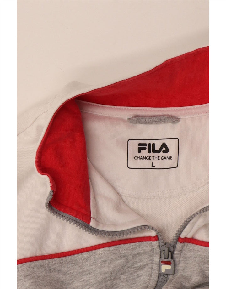 Fila Veste de survêtement pour homme en coton color block Large Gris