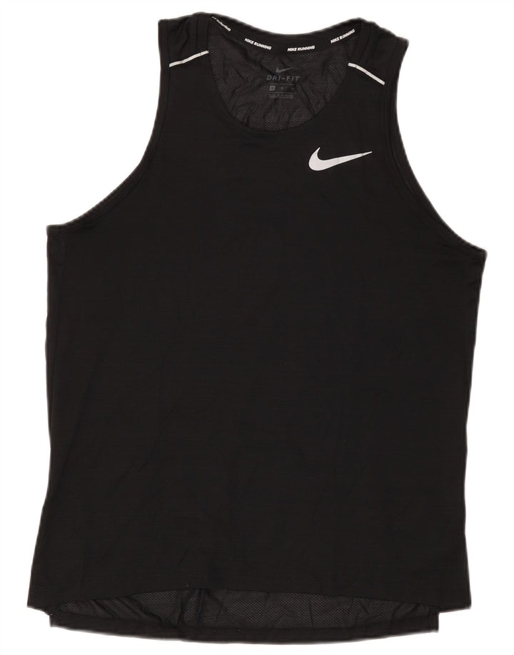Nike Femmes Dri Fit Débardeur UK 14 Moyen Noir Polyester