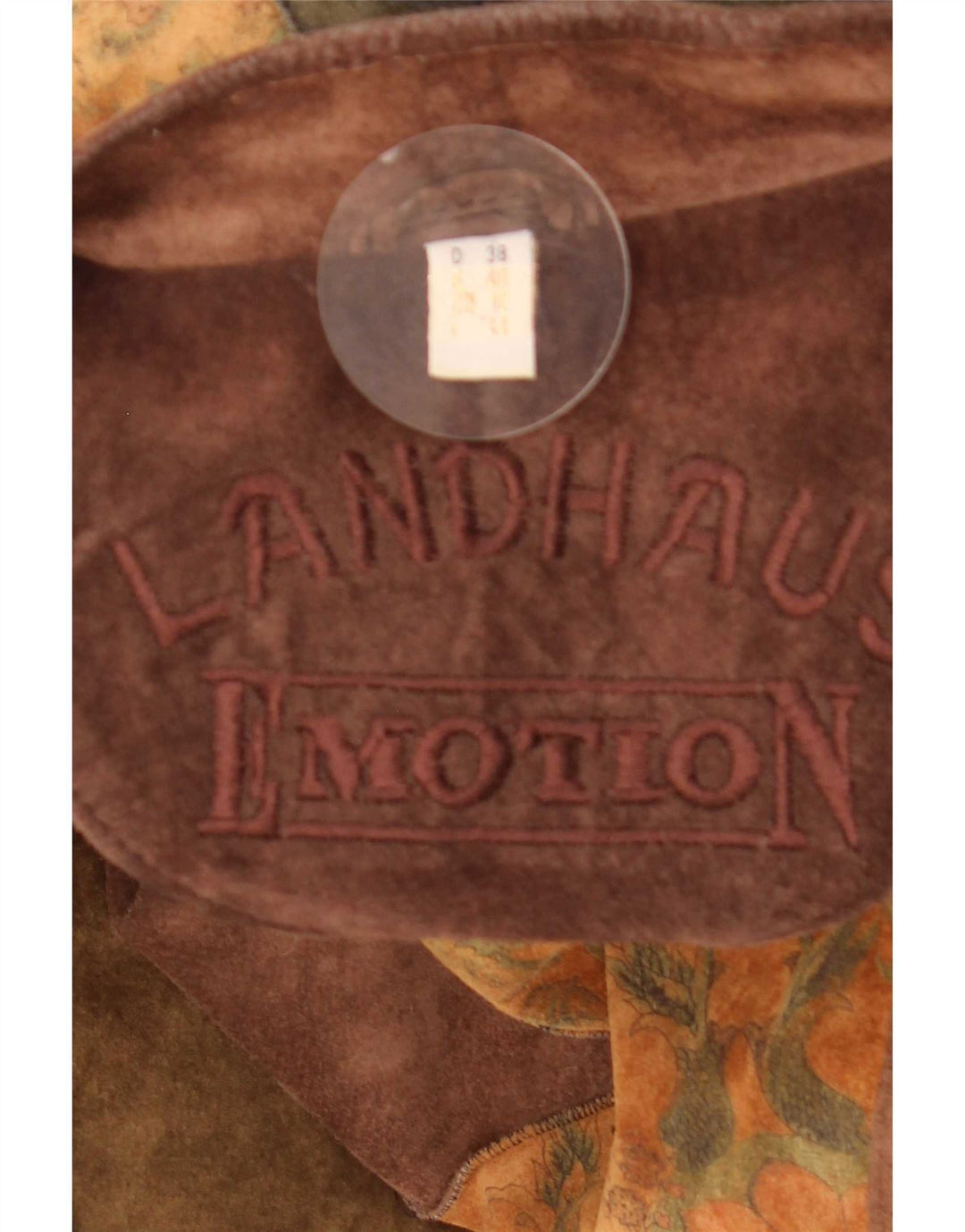 Landhaus Veste en daim coupe ample pour femme UK 12 Cuir patchwork marron moyen