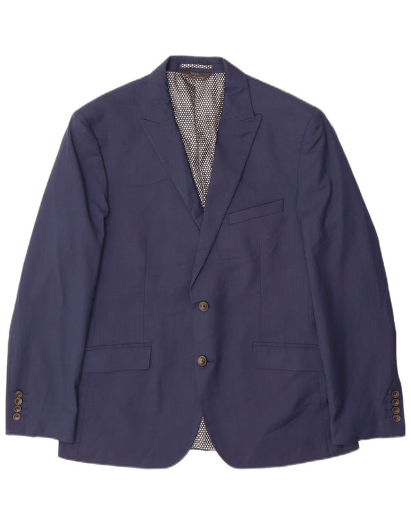 Marks & Spencer Veste blazer à 2 boutons pour homme UK 42 Large Bleu marine Polyester