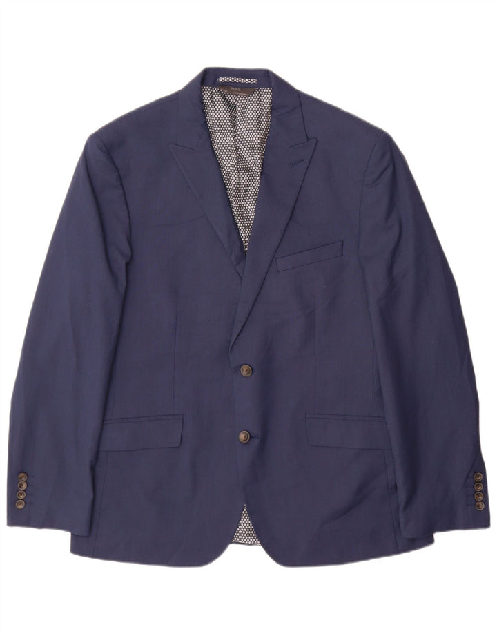 Marks & Spencer Veste blazer à 2 boutons pour homme UK 42 Large Bleu marine Polyester