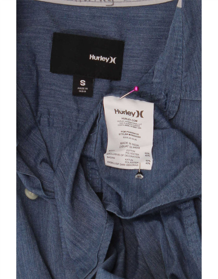 Chemise à manches courtes Hurley pour homme en coton bleu petit