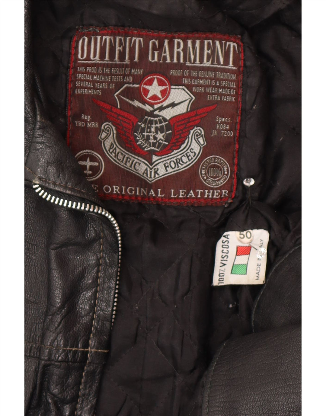 VINTAGE Veste en cuir homme IT 50 Grand cuir noir