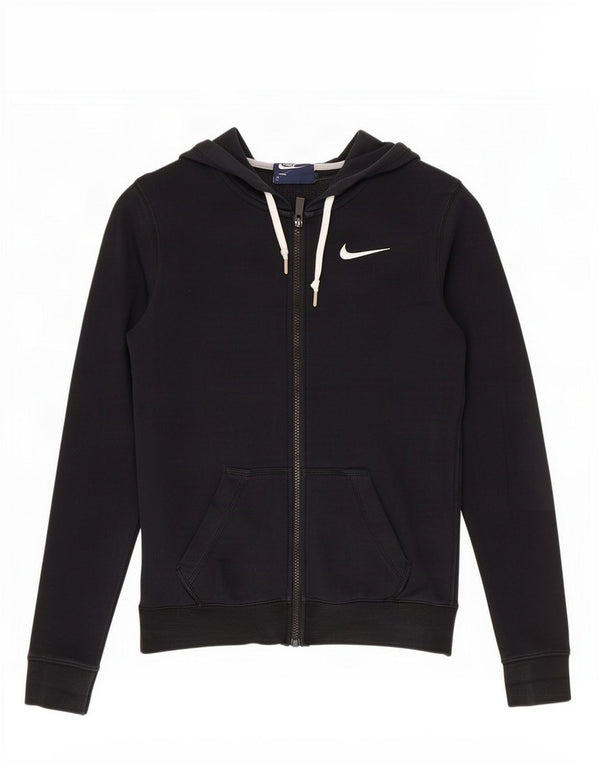 Nike Pull à capuche zippé pour femme UK 6 XS Noir Coton