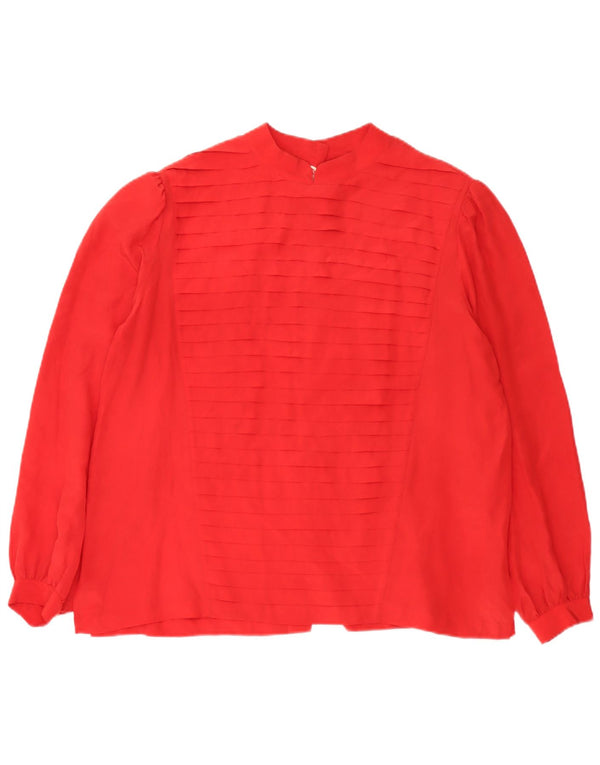 Chemisier chemise femme vintage EU 42 Grande soie rouge
