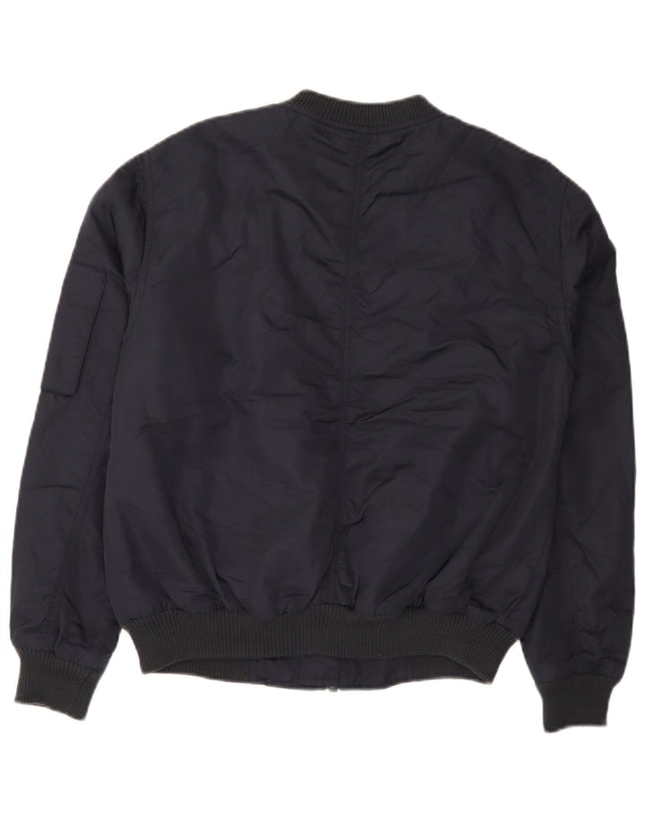 Topshop Veste Bomber Femme UK 12 Medium Bleu Marine Polyester