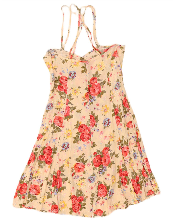 Combishort femme vintage IT 42 Viscose florale jaune moyen