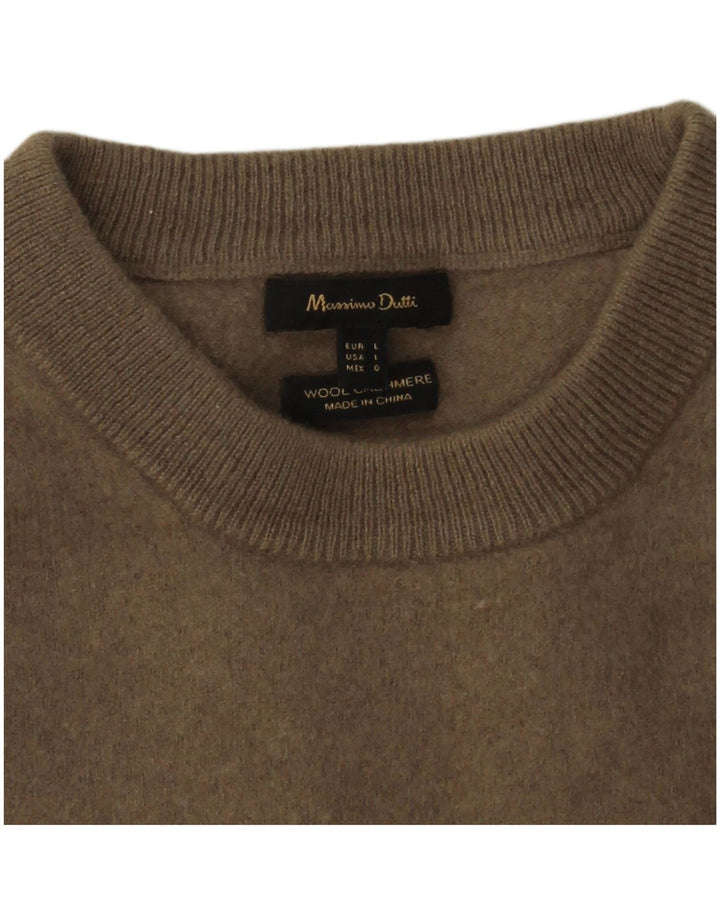 Massimo Dutti Pull à col rond pour femme UK 14 Grande laine grise